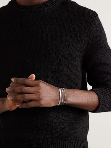 3 Pcs Chain Braclet for Men, Dainty Stackable Sterling Silver Bracelet for Men Non Tanish Simple Cuff Snake Rope Link Chain Bangle Bracelet Set for Mens Jewelry 6.5/7/7.5/8/8.5/9 Inches