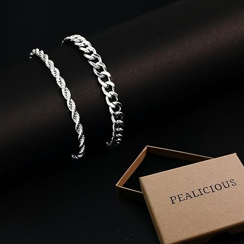 Mens Bracelet Silver Bracelets for Men as Stainless Steel Bracelet Boys Bracelets, Silver Cuban Link Bracelet for Men as Waterproof Silver Bracelet Men Jewelry Men Accessories